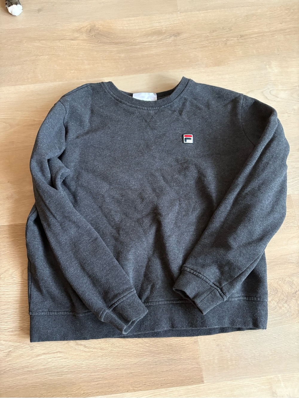 Fila Men's Dark Gray Crewneck Sweatshirt with Small Logo